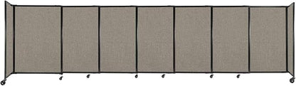 Versare Straightwall Sliding Portable Wall Partition | Freestanding Office Dividers | Locking Wheels | Temporary Room Separator | 15'6" Wide x 4' Tall Warm Pebble Fabric Panels