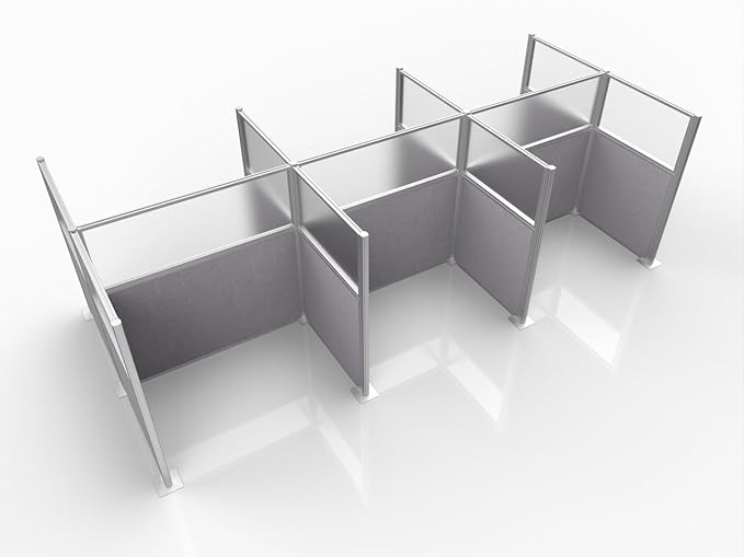 Versare Hush Panel Cubicle Kit | Workstation Partition Walls | Sound Dampening Cubicle Walls | Partitions for Desks