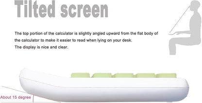 Mechanical Calculator,BTSEYAW Dual Power Calculator with 8 Digit Display tilt Screen and Big Buttons, Cute Office Desk Accessory (Green)