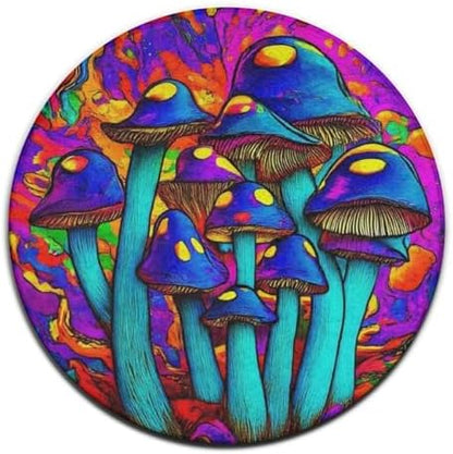 Highly Premium Quality Floor Mat, Office Chair Decor Mat, Room Sofa Yoga Soft Round Carpet Trippy Tie Dye Magic Mushrooms Art, 36inch