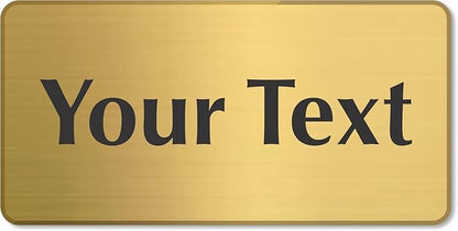 SmartSign Custom Brass Sign - 1.5" x 3", 40 mil REAL Bugle Brass Metal, Personalized Name Door Sign, Heavy-Duty Premium Engraved Door/Wall Mount Plaque for Business/Office, Gold and Black