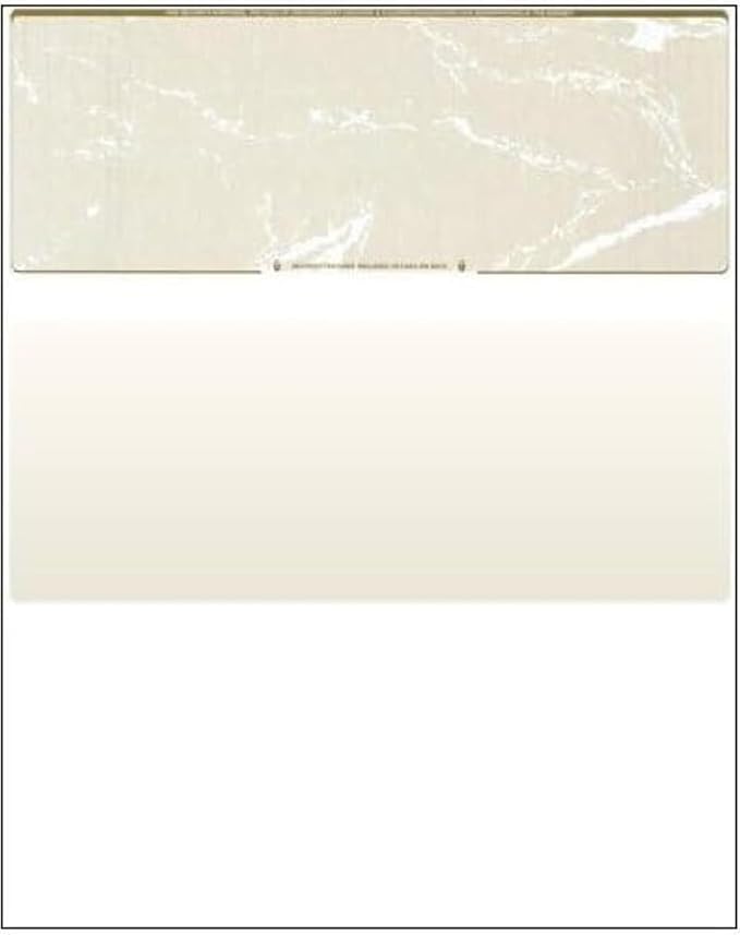 Compuchecks Check on Top Blank Check Paper - 100 Pack, Quick-Books & Laser Printer Compatible - Security Business Checks with Voucher - 8.5" x 11" Gold Marble