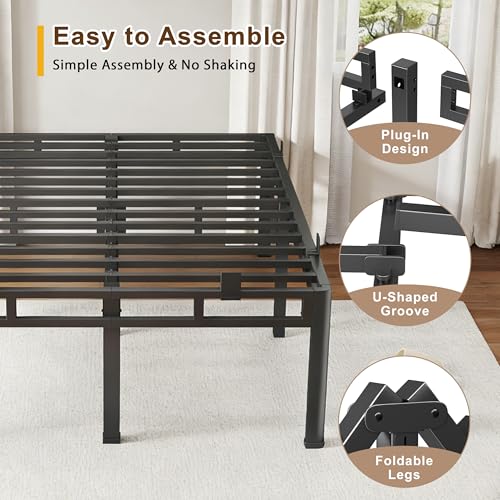 20 Inch Queen Bed Frame Double Layer 2 in 1 Platform with Round Corner