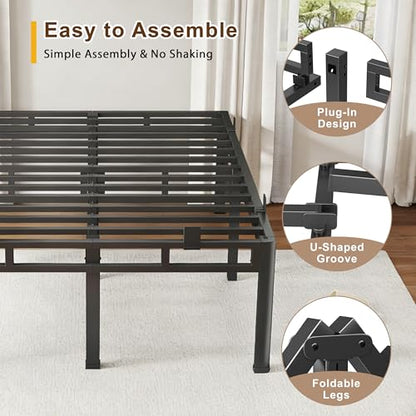 20 Inch Queen Bed Frame Double Layer 2 in 1 Platform with Round Corner