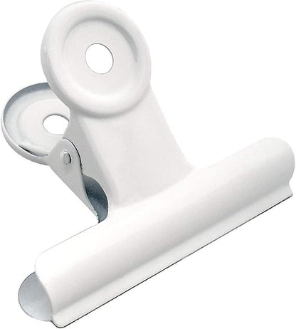 Coideal Large White Bull Clips - 12 Pack Metal Hinge Paper Clips File Clamps for Crafts, Food Bags, Drawings, Photos at Home Kitchen & Office (2 1/2 Inch)