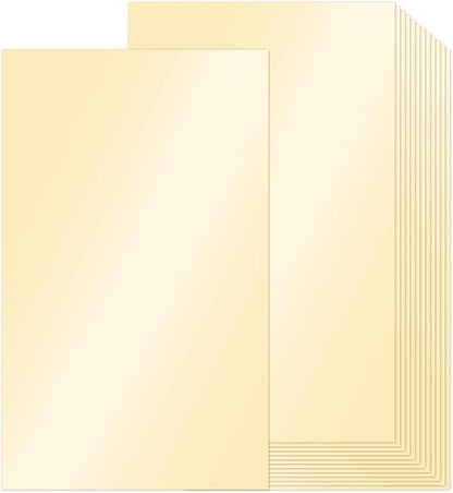 Cream Shimmer Cardstock Legal Paper 8.5x14, Goefun Light Gold Pearlescent Thick Cardstock 100 Pack, Heavy Weight Paper 65lb for Crafts, Drawing, Posters, Menus, Covers, Long Forms