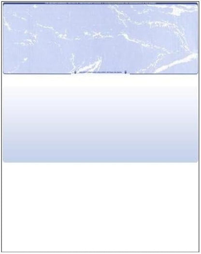 Business Voucher Check Stock - 2500 Sheets, Check on Top, Blue Marble