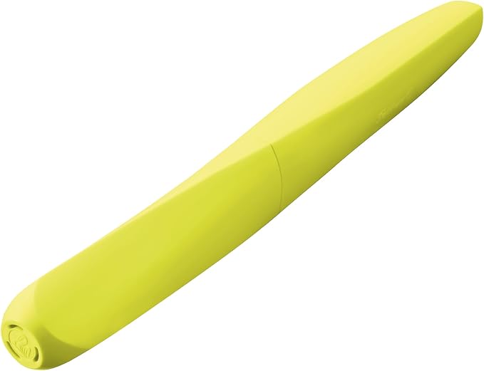 Pelikan Twist Fountain Pen with 1 Ink Cartridge, Medium Nib, Neon Yellow, Boxed (807272)
