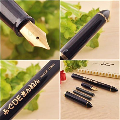 Sailor Fude De Mannen - Stroke Style Calligraphy Fountain Pen - Navy Blue - Nib Angle 40 Degrees (11-0127-740)