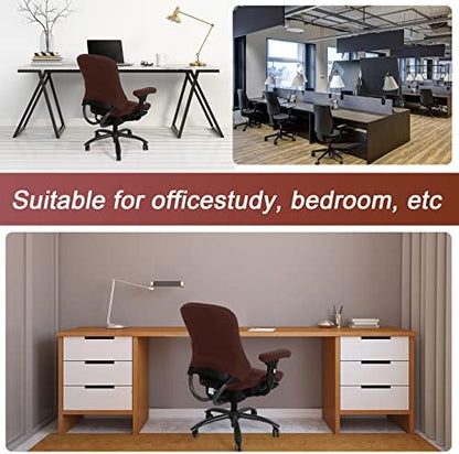 Tallew 4 Pcs Office Chair Covers Stretchable Armrest Seat,XL,Dark Brown