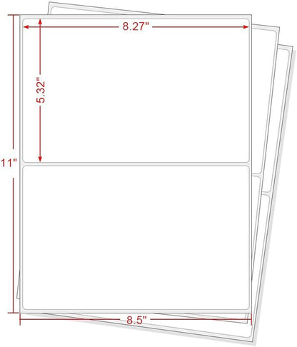 Round Corner 8.5" x 5.5" Address Labels, Half Sheet Shipping Labels, 1000 Sheets Self Adhesive Mailing Labels for Laser & Inkjet Printers