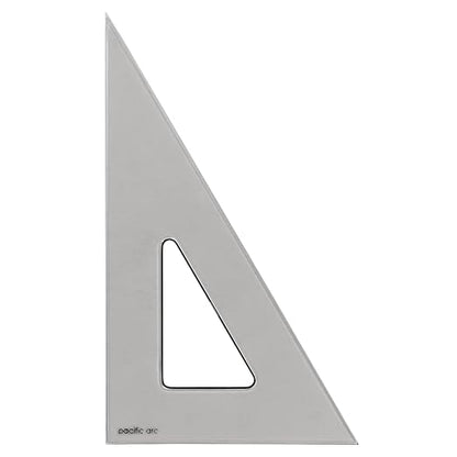 Pacific Arc's Scholastic Triangle - 12 inch - Smoke - 30/60 Angle - Polystyrene - Inking Edge - Technical Drawing Tools, Drafting, Architect and Engineering.