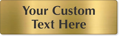 SmartSign Custom Brass Sign - 3" x 10", 40 mil REAL Bugle Brass Metal, Personalized Name Door Sign, Heavy-Duty Premium Engraved Door/Wall Mount Plaque for Business/Office, Gold and Black