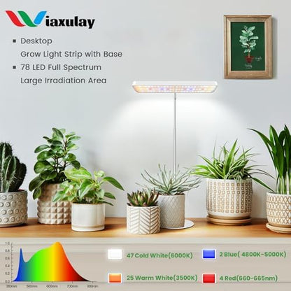 Wiaxulay Grow Light, 11in Full Spectrum Desk Plant Light for Indoor Growing