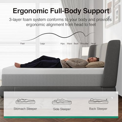 Bliss Cooling King Size Mattress, 14 Inch Gel King Memory Foam