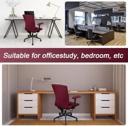 Tallew 4 Pcs Office Chair Covers Stretchable Armrest Seat,XL,Burgundy