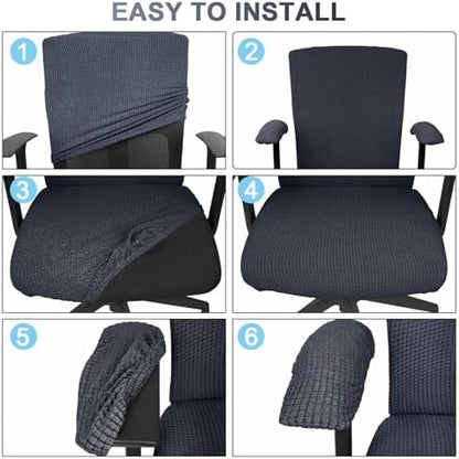 Tallew 4 Pcs Office Chair Covers Stretchable Armrest Seat,XL,Dark Gray