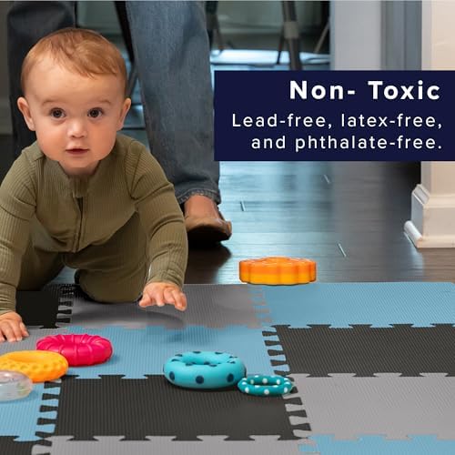 We Sell Mats Interlocking Foam Floor Tiles - 3/8" Thick Blue Mix 36-Pack