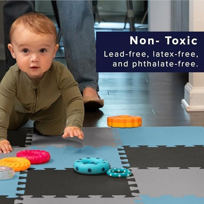 We Sell Mats Interlocking Foam Floor Tiles - 3/8" Thick Blue Mix 36-Pack