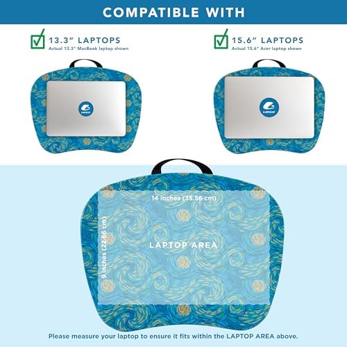 LAPGEAR MyStyle Lap Desk – Starry Blue, Fits 15.6” Laptops