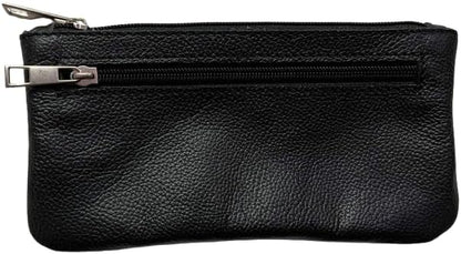 Vintage Leather Pencil Case Pouch, Pen Pouch for Work and University, for Men and Women Elegant & Practical Brown Leather Pencil Cases for Adults Perfect for Office (Black) (Black)