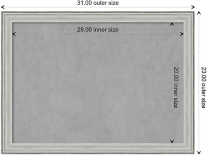 Amanti Art Silver Framed Magnetic Board 23x31 Medium Vision Board for use with Magnets, 100% Metal Sheet to Display Items as Office Decor or for Home Organization in mudroom, Kitchen or Kids Room