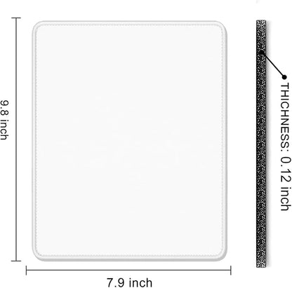 Auhoahsil White Mouse Pad, 12 x 10 Inch Square Mousepad, 3mm Thick Rubber Mouse Mat with Pretty Design, Premium-Textured Non-Slip for Gaming Work Office Wireless Mouse Men Women