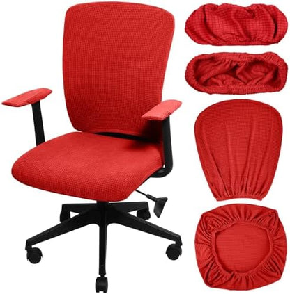 Tallew 4 Pcs Office Chair Covers Stretchable Armrest Seat,XL,Red