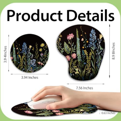 iRudyard 2Pcs Rubber Coasters Mouse Pad Wrist Support Washable Anti Slip