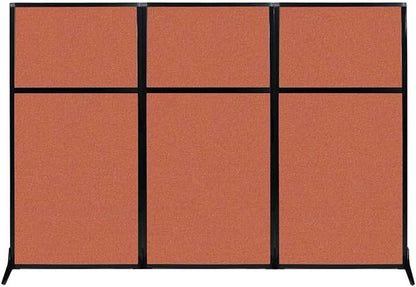 Versare Workstation Partition | Portable Wall Divider | Modern Office Cubicle | Free Standing Privacy Screen | Flexible Work Space | 99" x 70" Papaya Fabric Panels