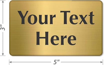 SmartSign Custom Brass Sign - 3" x 5", 40 mil REAL Bugle Brass Metal, Personalized Name Door Sign, Heavy-Duty Premium Engraved Door/Wall Mount Plaque for Business/Office, Gold and Black