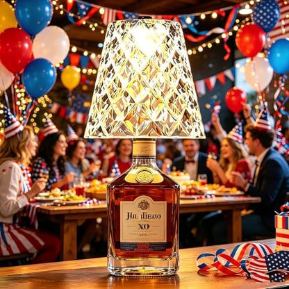 2 Pack Wine Bottle Lamp Crystal Clear