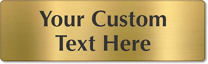 SmartSign Custom Brass Sign - 3" x 10", 40 mil REAL Bugle Brass Metal, Personalized Name Door Sign, Heavy-Duty Premium Engraved Door/Wall Mount Plaque for Business/Office, Gold and Black