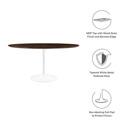 Dining Table, 60", White Cherry Walnut