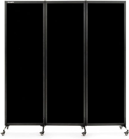 Upgrade Version Room Partition and Divider, Freestanding Rolling Dividers with Wheels,Office Privacy Screen Divider Wall,Classroom Felt Dividers,6'L* 6'7"H,3 Panel,Black