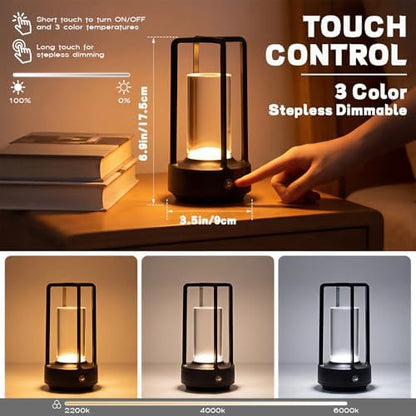 10 Pcs Portable Metal Table Lamps Bulk Cordless Table Lights Rechargeable