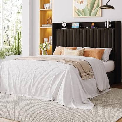 Full Lift Up Storage Hydraulic Bed Frame,Charging Station,Black