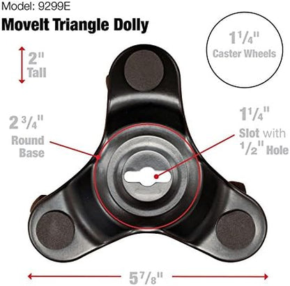 Shepherd Hardware Move-It 9299 6-Inch Steel Tri-Dolly, 200-lb Load Capacity, Black (Pack of 2)
