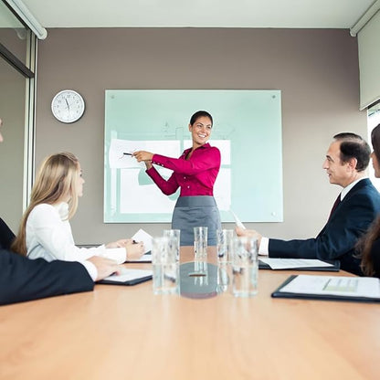 Magnetic Dry Erase Glass WhiteBoard - Frameless Wall Mounted Glass White Board for School Teaching Office Meeting 24"x36"