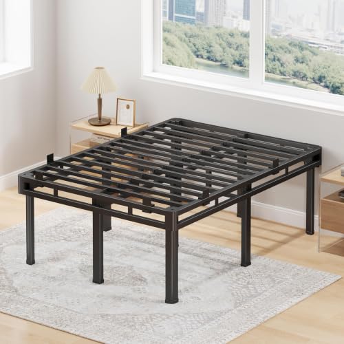 22 inch Cal King Bed Frame with Rounded Legs, Double Layer Design