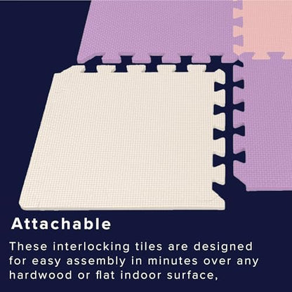 We Sell Mats Interlocking Foam Floor Tiles - 3/8" Thick Lilac Mix 36-Pack