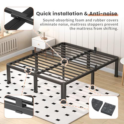 20 Inch Queen Heavy Duty 3500lbs Bed Frame with Round-Corner