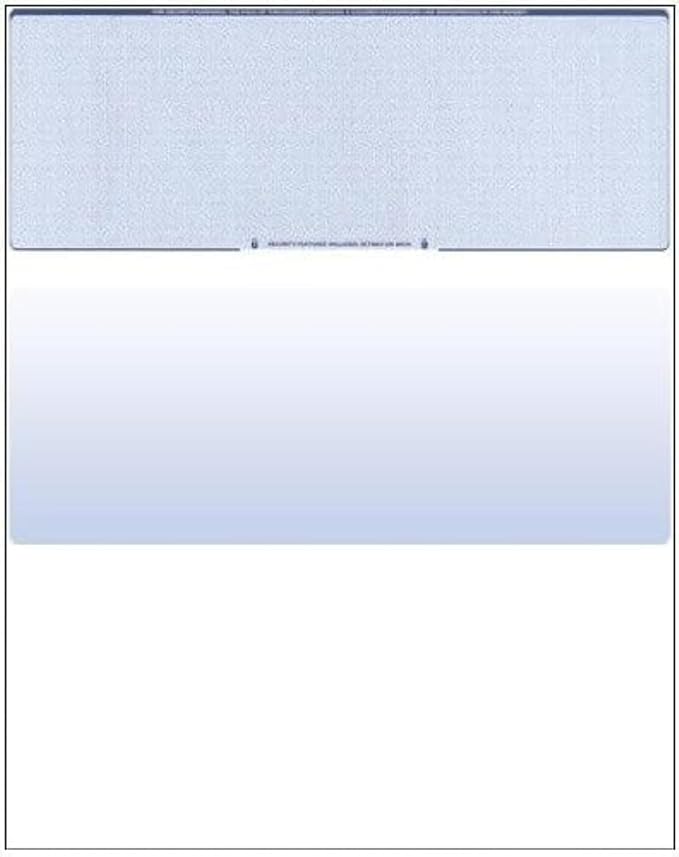Compuchecks Blank Check Paper - 500 Pack - Computer Security Business Checks, QuickBooks & Laser Printer Compatible - Check On top, Voucher On Bottom - Check Paper Size 8 1/2-11 - Blue Diamond