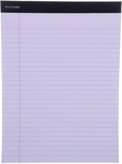 Mintra Office Colorful Legal Pads - Includes 2 Blue, 2 Pink, and, 2 Green Writing Pads, Micro Perforated Lined Sheets, Ideal for Professional & Personal Use, 8.5"x11" Wide Ruled, 6 pack Basic Pastel