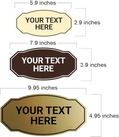 Custom Victorian Wall or Door Sign – Personalized Plastic Sign with Your Text – Easy to Install with Strong Double-Sided Tape – Indoor/Outdoor Use – Made in the USA