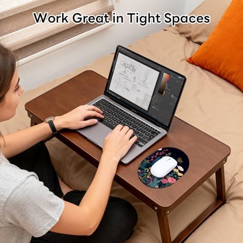 Oval Mouse Pad 6x8in Non-Slip for Laptop,Colorful Flowers