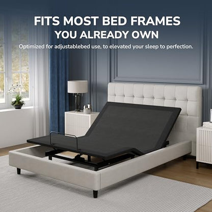 EGOHOME Split King Adjustable Bed Frame and 14"Cooling Memory Foam Mattress