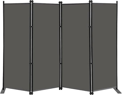 MAYOLIAH 4 Panel Room Divider Screen 6Ft Tall Foldable Privacy Dividers Indoor Wall Partition Room Separator Grey