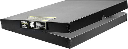 Lineco 16x20 Black Clamshell Archival Folio Storage Box, 1.75" Deep. Acid-Free with Metal Edge. Preserves Picture Longevity, Organize Photos or Documents, Crafts, DIY