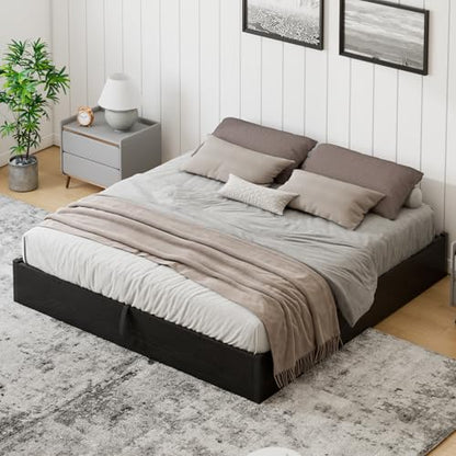 King Lift Up Storage Bed Frame, Black
